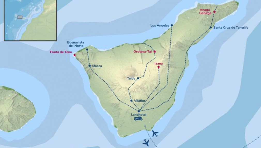 Motorradreise Teneriffa - Winter Escape Teneriffa, Spanien, kanaren, kanarische Inseln. motorrad, motorradreisen, touren, gruppenreise, rundfahrten, preiswert, günstig, santa cruz, mercedeswald, Los Angeles, Vilaflor, Orotavatal, Anaga, Teno, motorradfahren, Teide, la laguna