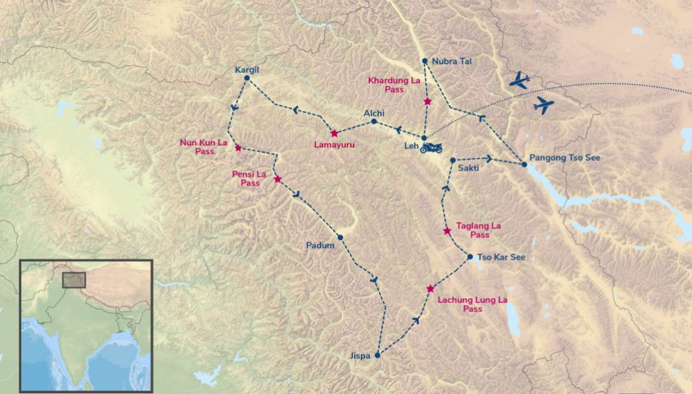 himalaya, indien, motorrad, motorradreisen, touren, gruppenreise, rundfahrten, enfield, preiswert, günstig, Delhi, Leh, Alchi, Indus, ladakh, Kargil, Zanskar, Nun-Kun, Padum, Lamayuru, Lamayuru, Nubra Tal, Khardung La, Sakti, Pangong, Tso Kar, Tanglang La