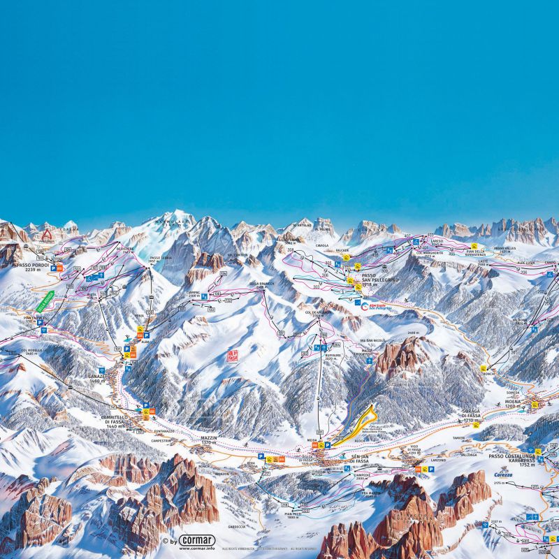 Pistenplan von Campitello di Fassa in Italien
