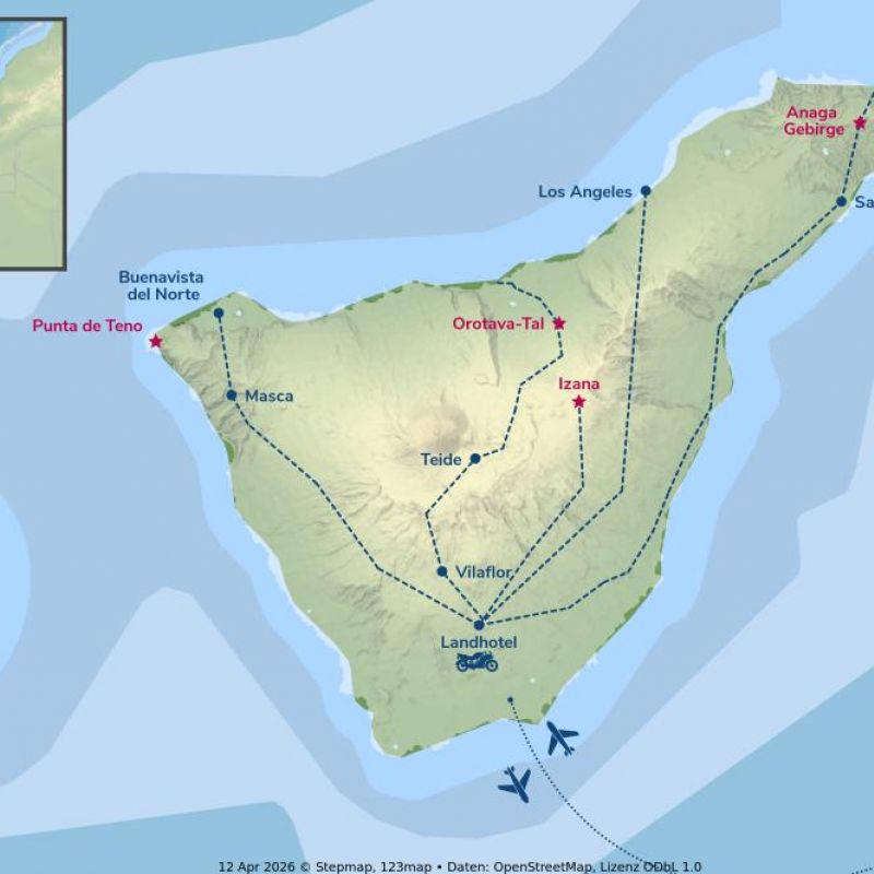Motorradreise Teneriffa - Winter Escape Teneriffa, Spanien, kanaren, kanarische Inseln. motorrad, motorradreisen, touren, gruppenreise, rundfahrten, preiswert, günstig, santa cruz, mercedeswald, Los Angeles, Vilaflor, Orotavatal, Anaga, Teno, motorradfahren, Teide, la laguna